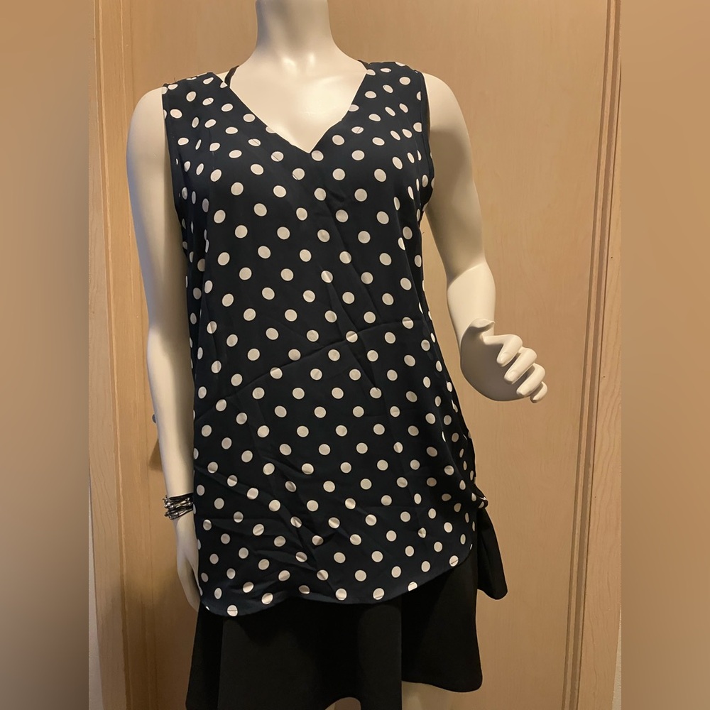 Maurices Black and White Polka Dot Blouse